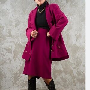 Karl LAGERFELD luxury 1990s vintage magenta double breasted BRAZER jacket eu 40